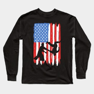 American Flag Aikido Graphic Long Sleeve T-Shirt